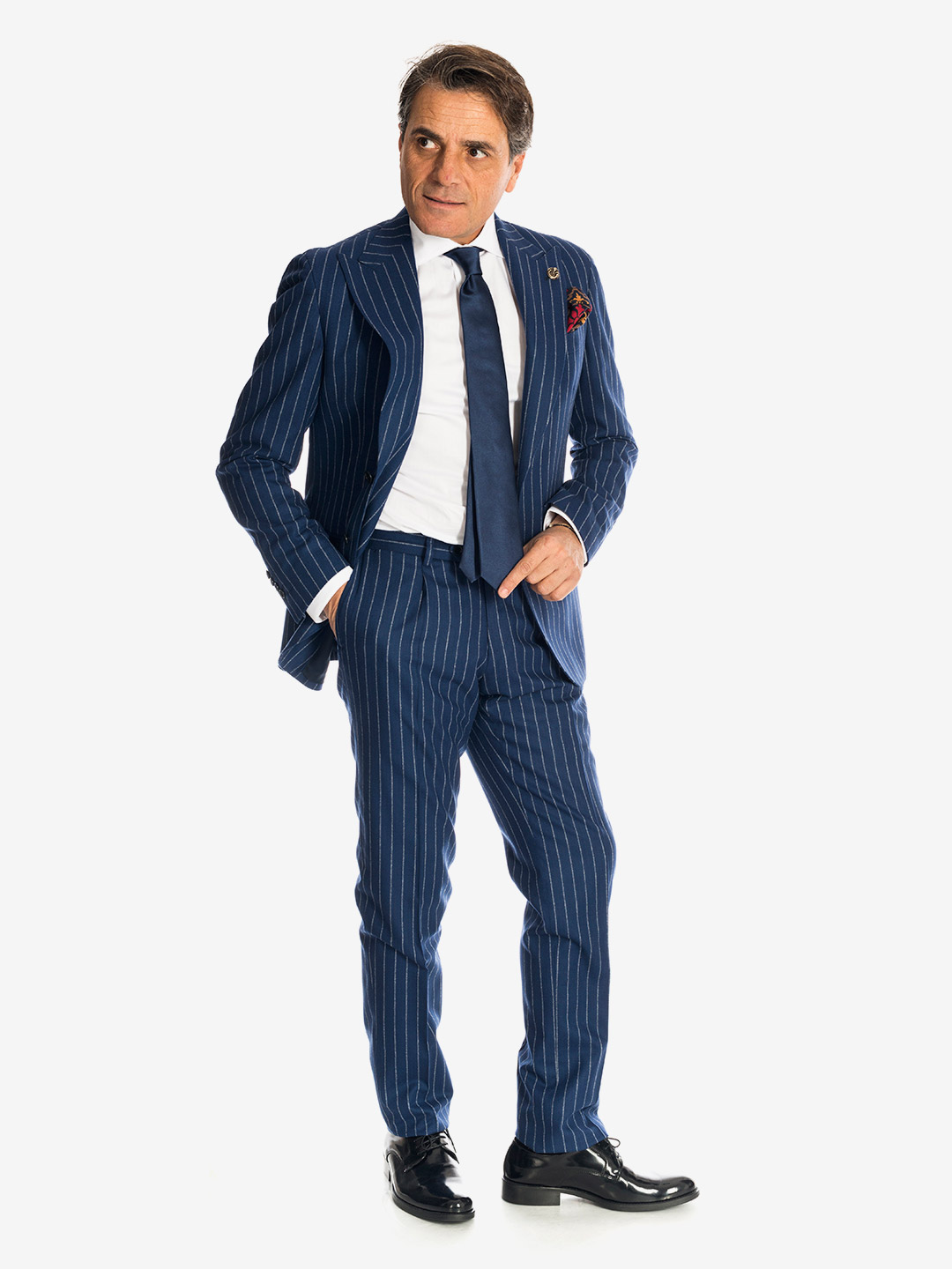 Abito blu gessato sale